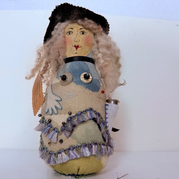 Folk Art Stitch Witch Sewing Push Pin Doll Primitive Artist Sign Crafting Gift - Picture 11 of 14